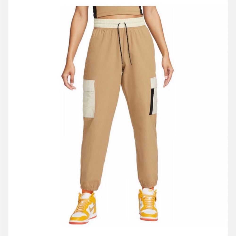 NIKE Dri Fit Windbreaker Cargo Tan Joggers ; size XL